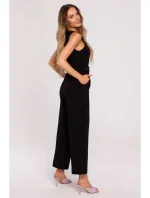 M679 Kombinéza bez rukávov s opaskom a sponou - čierna M679 Kombinéza bez rukávov s opaskom a sponou - čierna