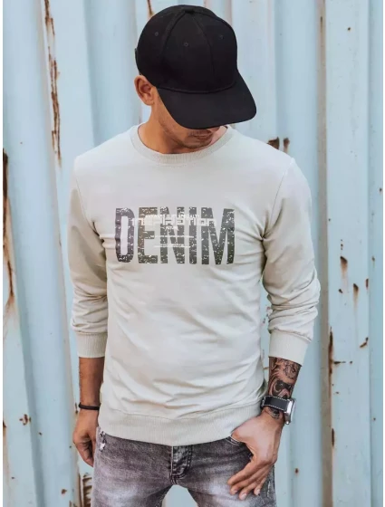 Pánská mikina s potiskem béžová Dstreet model 21966046 - FashionStreet