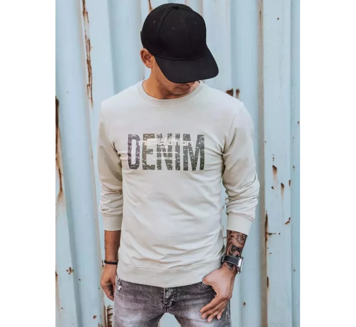 Pánská mikina s potiskem béžová Dstreet model 21966046 - FashionStreet