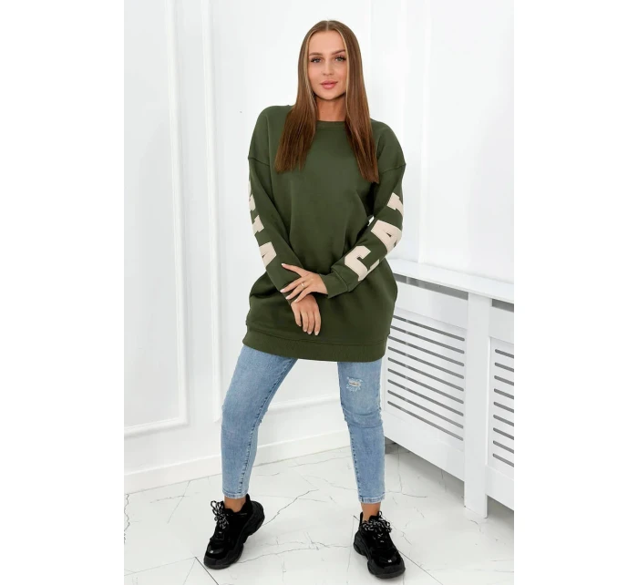 Izolovaná mikina s nápisom California khaki