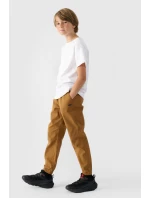 Chłopięce Spodnie Joggery Casual Gładkie 4F 4FJWMM00TTROM0812-82S Brązowe