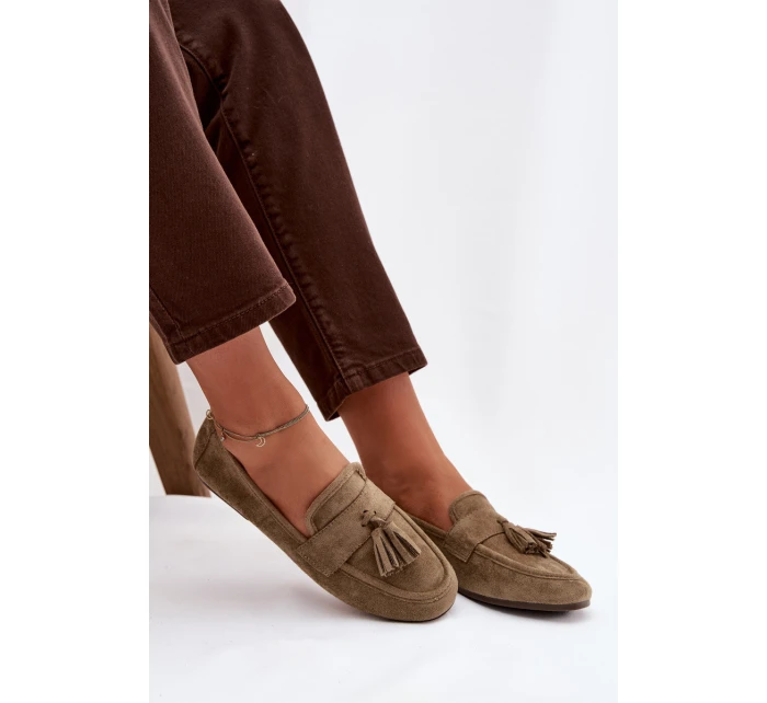 Dámské mokasíny ploché s třásněmi Zelené Marilisse