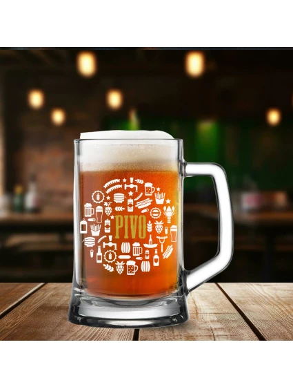 PIVO-KRUH - pivní sklenice 0,5