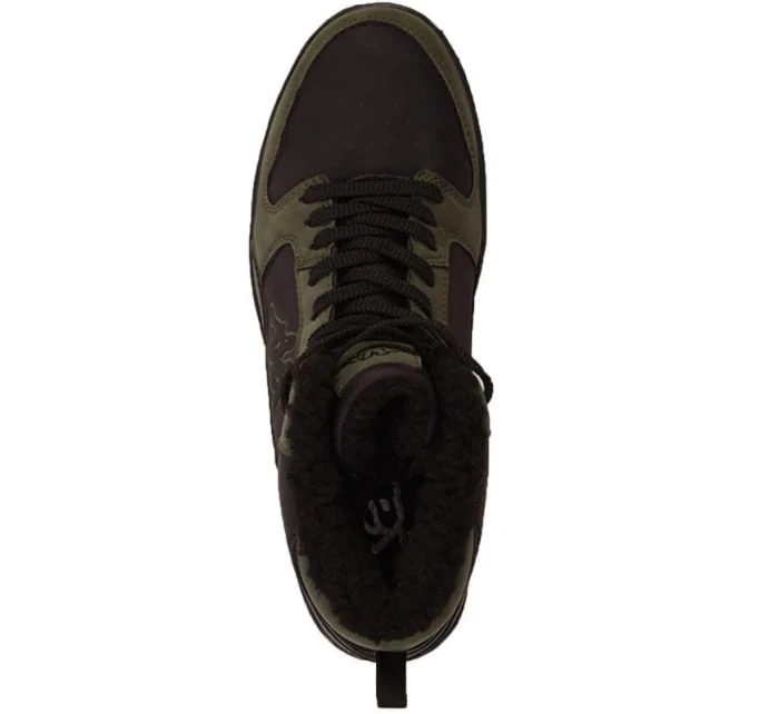 Pánske zimné členkové topánky s kožušinou 243374 3111 Tmavo zelená s čiernou - Kappa