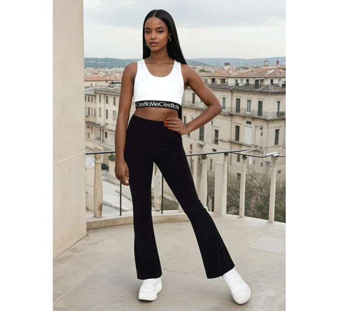 Dámské kalhoty s vysokým pasem černé Dstreet model 21979536 - FashionStreet