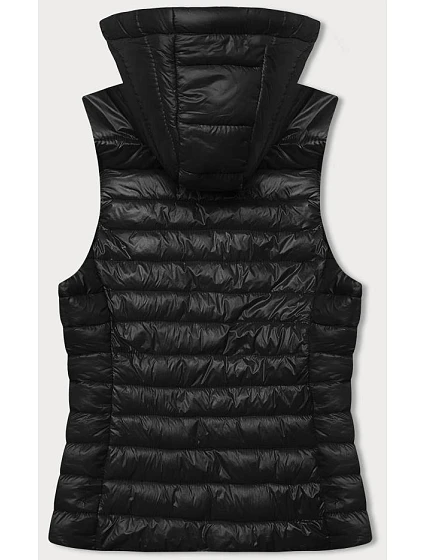 Černá prošívaná vesta s kapucí model 18914558 - J.STYLE
