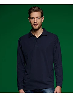 JN 22 Piqué polo s dlouhým rukávem z těžké bavlny model 22514873 navy - Daiber