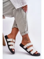 Damskie Klapki Materiałowe Na Rzep Białe Lamirose Damskie Klapki Materiałowe Na Rzep Białe Lamirose