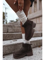 Dámské sněhule z pravé kůže vyhřívané kožíškem hnědé model 21714790 - Boto Dámské sněhule z pravé kůže vyhřívané kožíškem hnědé model 21714790 - Boto