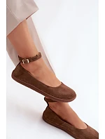 Baleríny Barefoot z přírodního semiše Zazoo 020 Hnědé