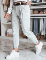 Dámské kalhoty chinos s páskem světle šedé Dstreet model 21986424 - FashionStreet