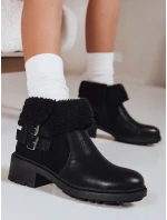 Dámské kozačky s ovčí kůží černé Dstreet model 21994265 - FashionStreet
