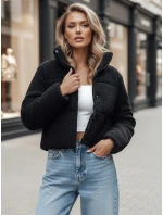 Dámská zimní krátká bunda z alpaky černá Dstreet model 21995536 - FashionStreet
