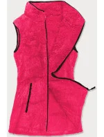 Plyšová dámska vesta vo farbe červeného melónu (HH005-28)