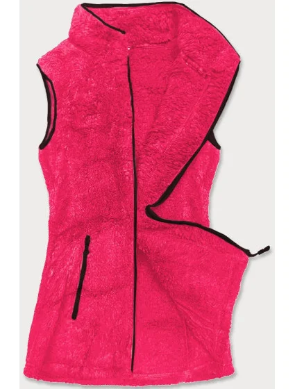 Plyšová dámska vesta vo farbe červeného melónu (HH005-28)
