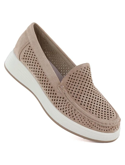 Dámské ažurové boty na platformě nude model 22068804 - SERGIO LEONE