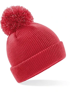 B Dětská pletená čepice s bambulí 53. bright red model 22433240 - Beechfield