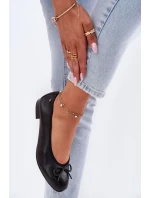 Skórzane Baleriny Damskie Maciejka P6800-01 Czarne