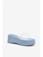Dámské Pantofle S Páskem Na Klínu Jeans model 21696555 - Boto