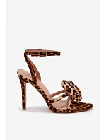 Dámské sandály na podpatku s ozdobou Panterka model 22122579 - Boto