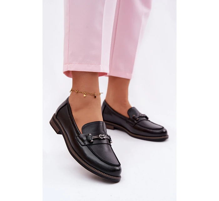 Dámské kožené mokasiny Vinceza 18132 Černé