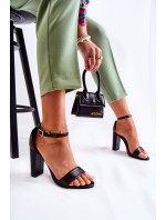 Klasické kožené sandále Bar Black Sallen
