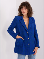 Kobaltovo modrá dámska bunda s vreckami