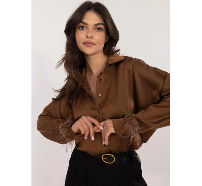 Dámska košeľa DHJ KS 16879.37 Tmavo hnedá - FPrise