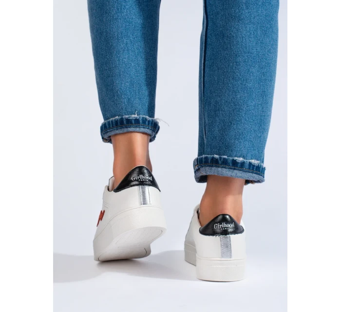 Trendy tenisky dámské bílé bez podpatku Trendy tenisky dámské bílé bez podpatku