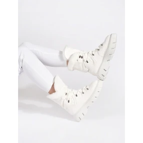 Módne biele dámske snežnice na platforme