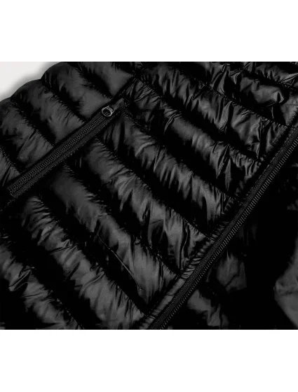 Krátká černá dámská prošívaná vesta model 17199567 - J.STYLE Krátká černá dámská prošívaná vesta model 17199567 - J.STYLE