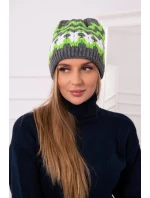 Dámska čiapka Laila K283 graphite+green neon Dámska čiapka Laila K283 graphite+green neon