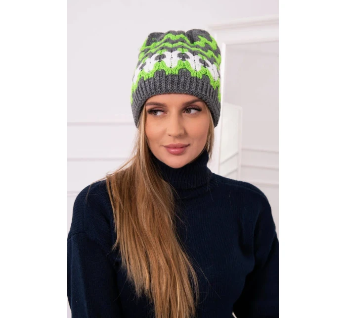 Dámska čiapka Laila K283 graphite+green neon Dámska čiapka Laila K283 graphite+green neon