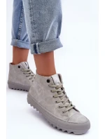 Dámské Tenisky Big Star Vysoké Zateplené Šedé model 21595615 - Big Star Shoes Dámské Tenisky Big Star Vysoké Zateplené Šedé model 21595615 - Big Star Shoes