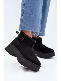 Dámské Nízké Sněhule Na S S Kožíškem Černé model 21706754 - Boto