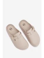 Dámské pěnové pantofle s páskem a sponou béžové model 21997775 - EVENTO