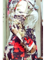 IRENE - Dámske šaty s rolákom a farebným vzorom 282-1