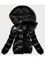 BŁYSZCZĄCA KURTKA DAMSKA ZE CZARNA model 20610216 - Libland BŁYSZCZĄCA KURTKA DAMSKA ZE CZARNA model 20610216 - Libland