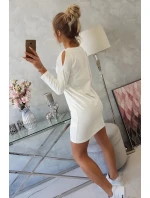 Šaty s potiskem model 18744170 ecru - K-Fashion