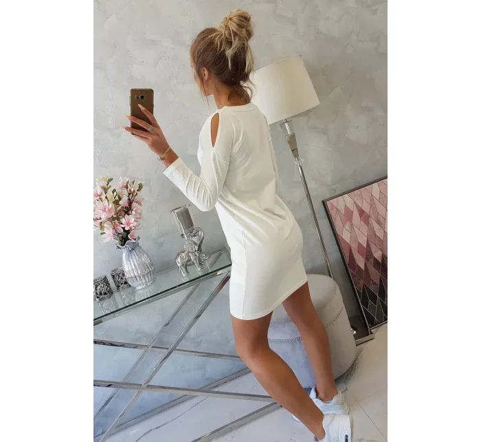 Šaty s potiskem model 18744170 ecru - K-Fashion