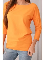Dámska blúzka s lodičkovým výstrihom oranžová