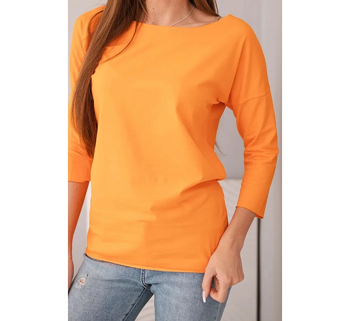 Dámska blúzka s lodičkovým výstrihom oranžová