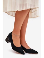 Zamszowe Gładkie Czółenka Ze Szpiczastymi Noskami Vinceza 66736 Czarne