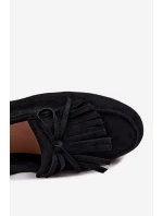 Dámské mokasíny s třásněmi černé Janelisse