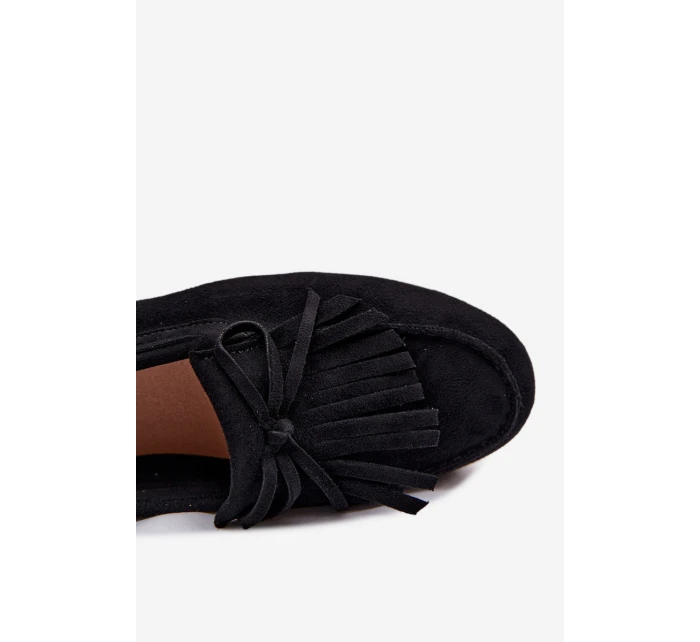 Dámské mokasíny s třásněmi černé Janelisse