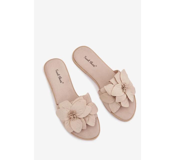 Dámské ploché nazouváky s ozdobnými květy model 22032014 - Boto