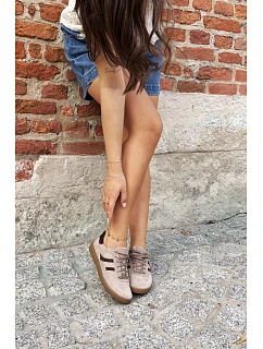Dámske kožené semišové tenisky Zazoo N1176S2 Dark Beige