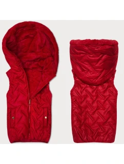 Červená dámská vesta s kožešinovou podšívkou model 21389974 - S'WEST