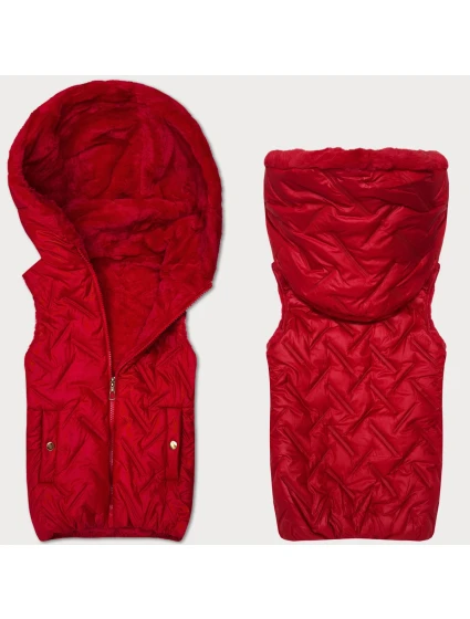 Dámska kožušinová vesta S'West Red (B8252-404)