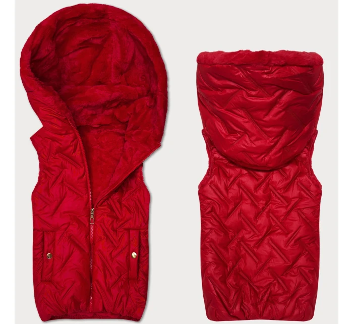 Dámska kožušinová vesta S'West Red (B8252-404)